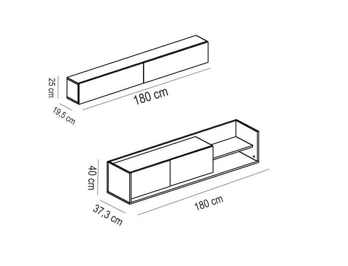Hanah Home Mueble de TV Kale - Teak, White